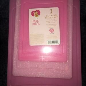 🔪 Paris Hilton 3-Piece Pink Cutting Board Set